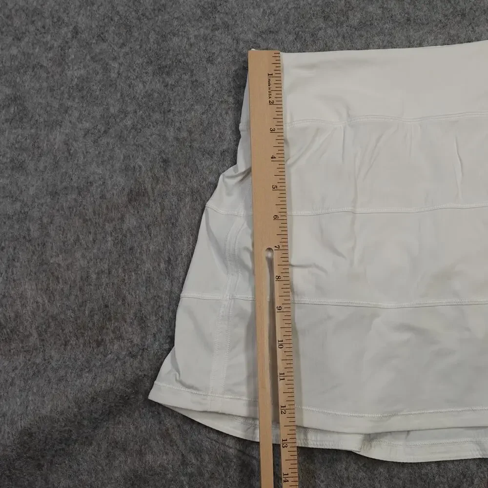 Lululemon Skort Womens 6 Pace Rival Tall 15" White Golf Tennis Pickleball Pleat_3